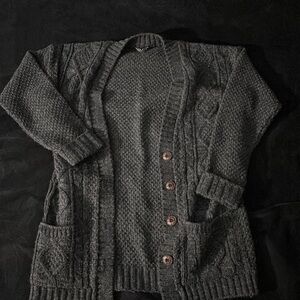 Charcoal Cable Knit Sweater